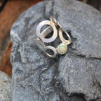 n°11•Bague Géométrique Bulle Opale