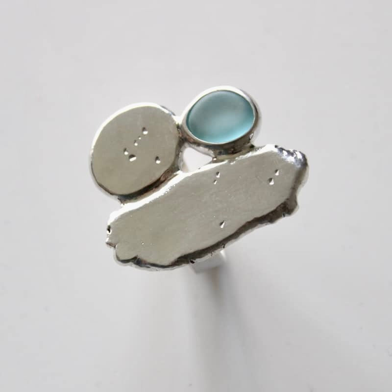 n°96•Bague Organique Bleue