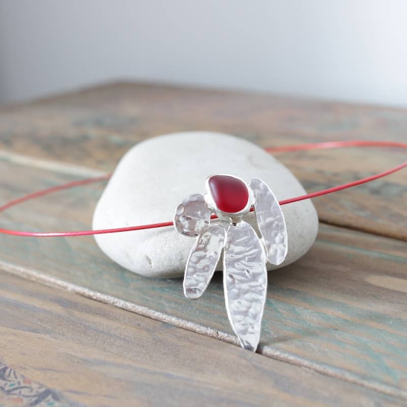 n°132•Pendentif Organique Rouge