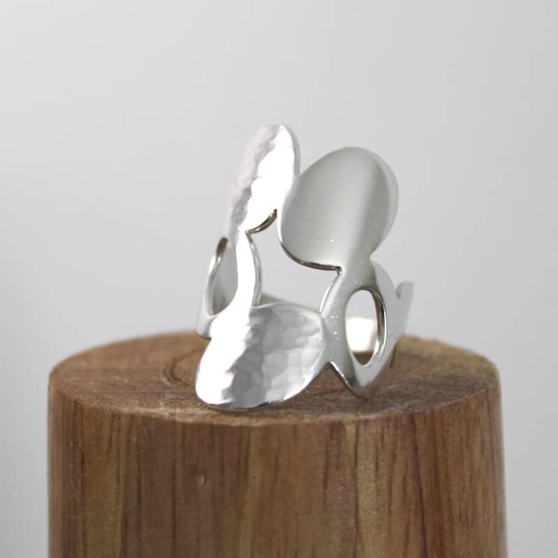 n°136•Bague Galet Texturée