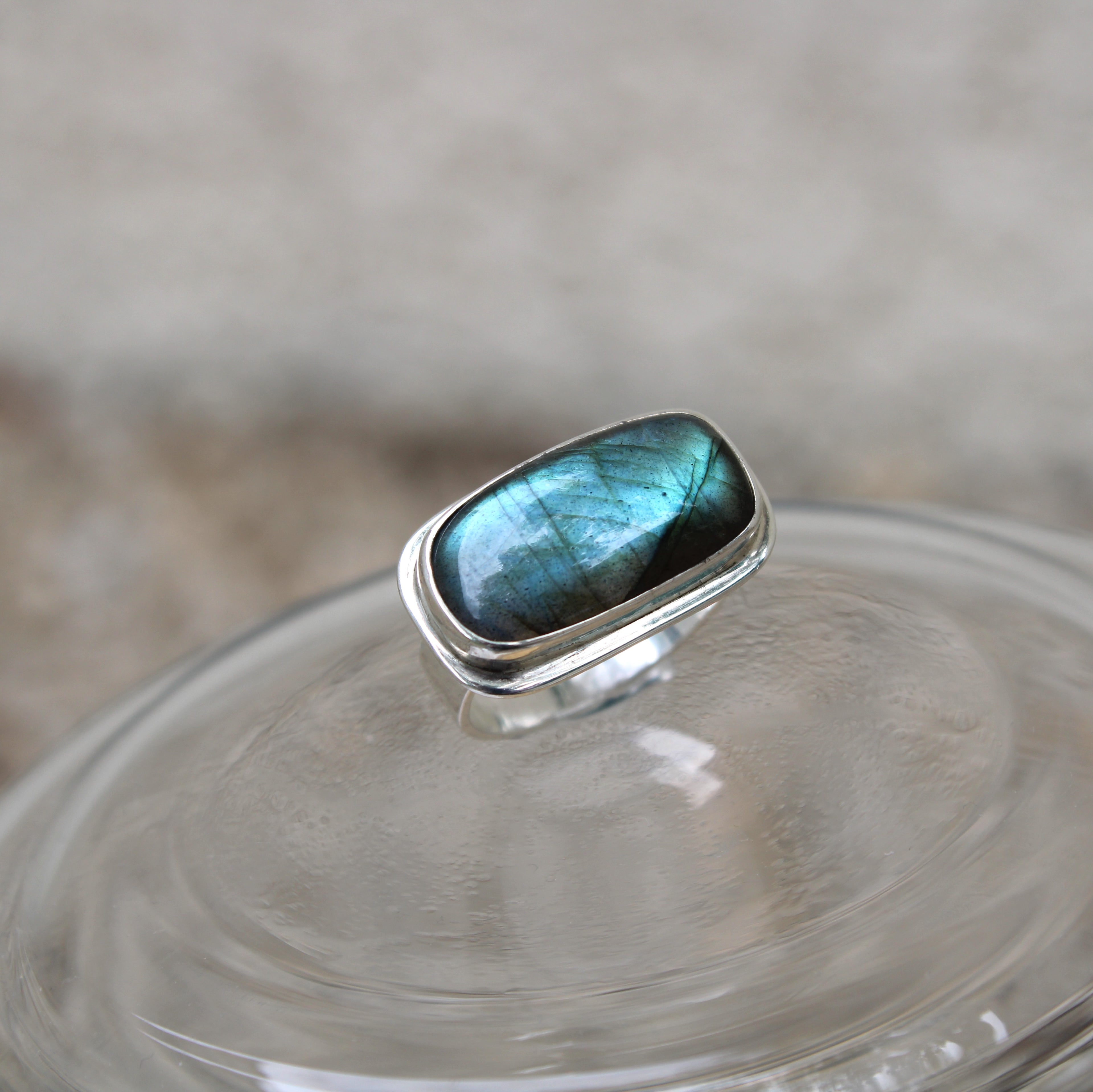 n°50•Bague Rectangulaire Labradorite