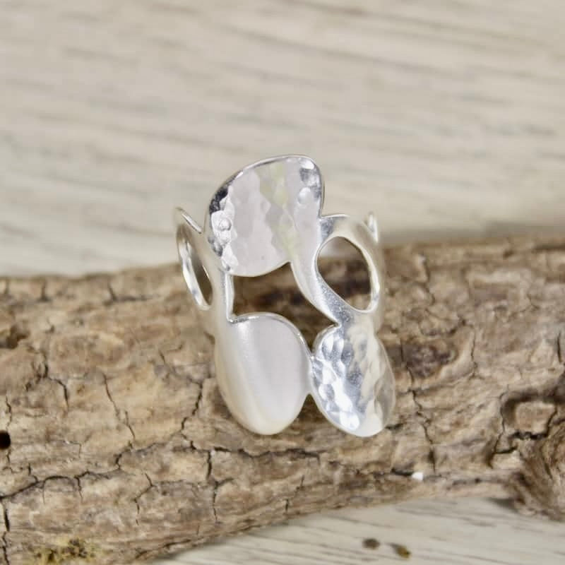 n°136•Bague Galet Texturée