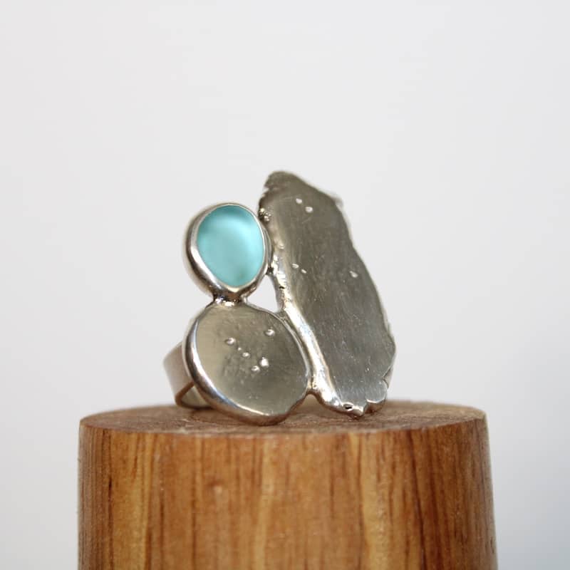 n°96•Bague Organique Bleue