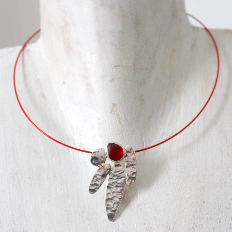 n°132•Pendentif Organique Rouge