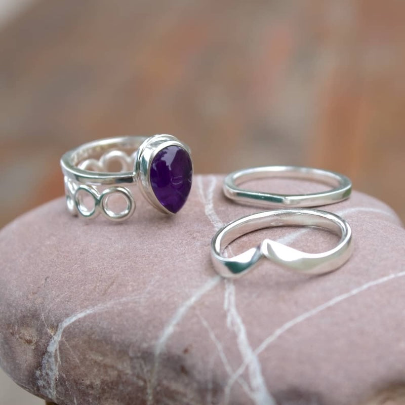 n°120•Bague Multiple Améthyste Modulable.