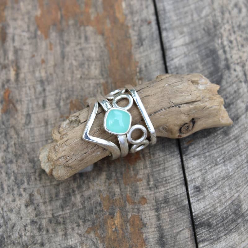 n°121•Bague Multiple Calcédoine Modulable.