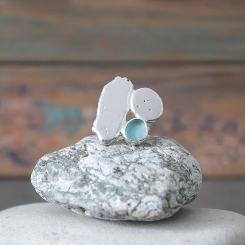 n°96•Bague Organique Bleue