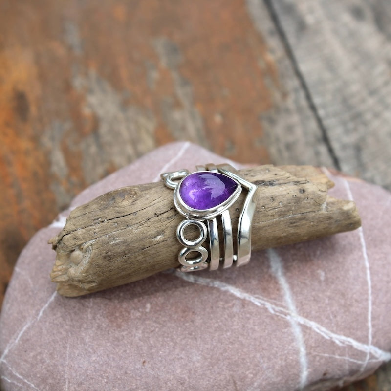 n°120•Bague Multiple Améthyste Modulable.