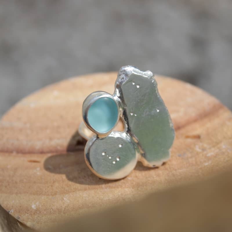 n°96•Bague Organique Bleue
