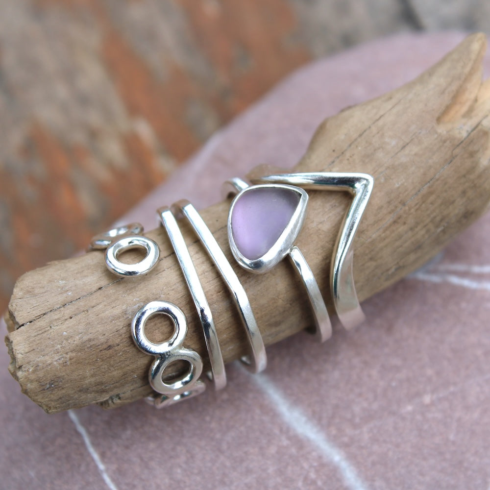 n°122•Bague Multiple Sea Glass Modulable.