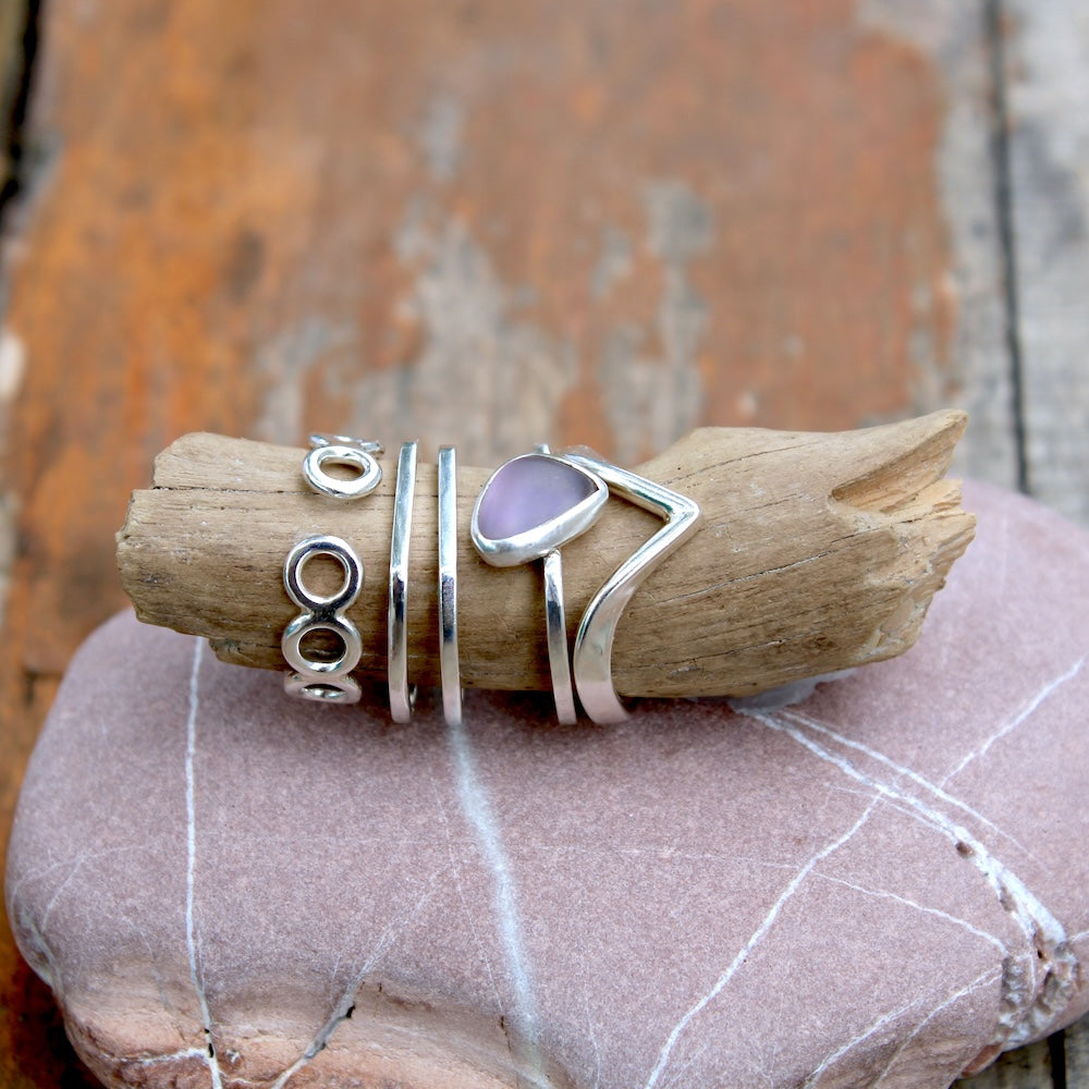 n°122•Bague Multiple Sea Glass Modulable.
