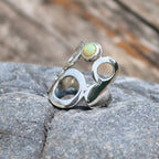 n°11•Bague Géométrique Bulle Opale