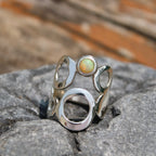 n°11•Bague Géométrique Bulle Opale